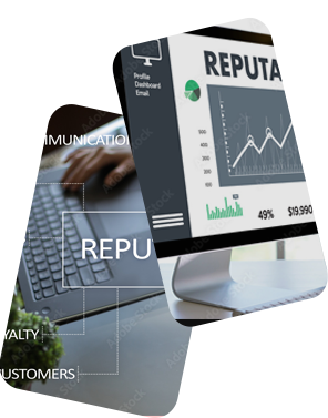 Reputation Management Reputation graph displayed on a computer screen