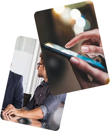 Business Meeting Men having a meeting someone touching tablet