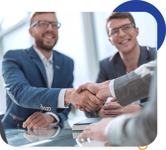 Business Getting Done Men smiling shaking hands