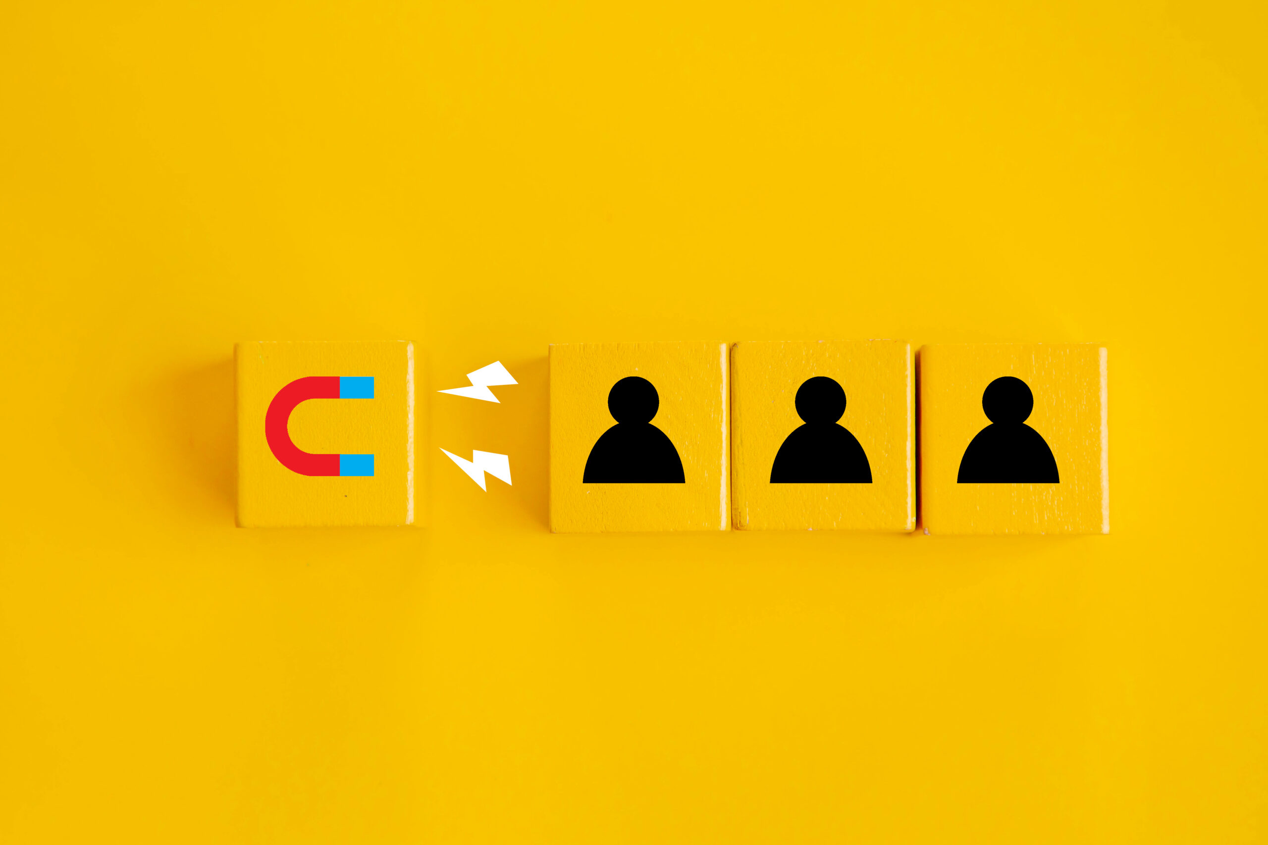 Magnet attracting new customer or employee; customer retention.