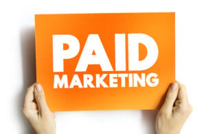 Paid Marketing text on orange card.