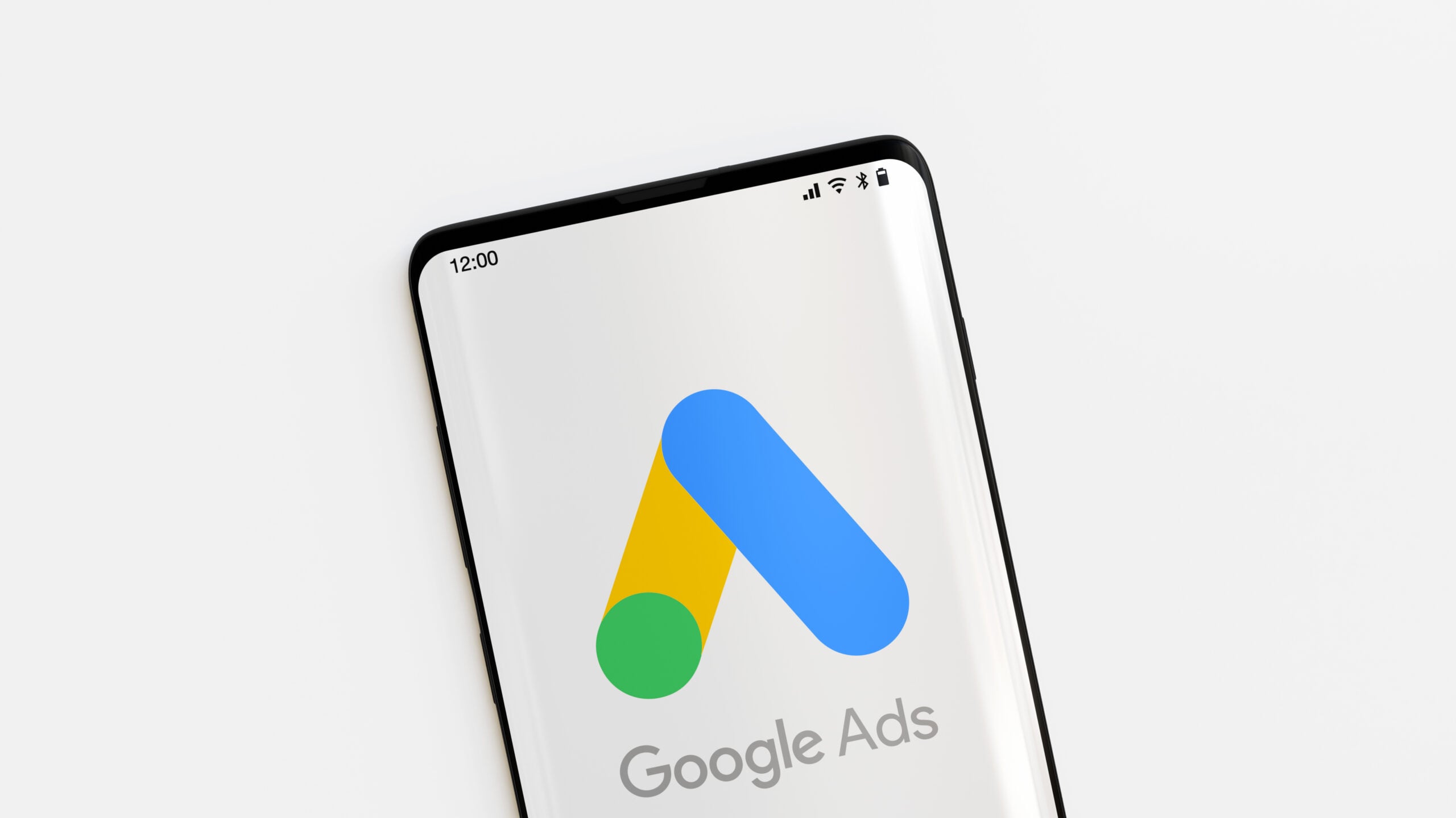 Mobile phone with the Google Ads logo.
