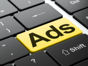 Keyboard with word Ads.