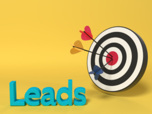 Words: Leads with arrows and circle with yellow background.